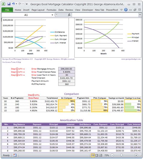 Mortgage Calculator and Amortization Table   Excel Templates