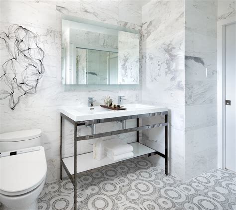 mosaic floor tile patterns Bathroom Contemporary with aqua ...