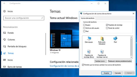 Mostrar iconos del escritorio en Windows 10