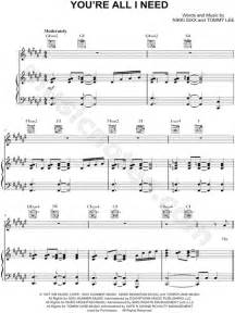 Mötley Crüe  You re All I Need  Sheet Music in F# Major ...