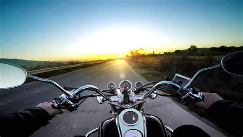 Motorcycle Ride Pov, Road Adventure Toward Sunset, 4k ...