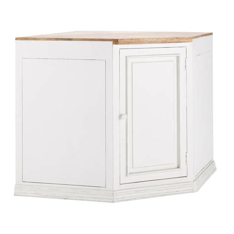 Mueble bajo de cocina esquinero blanco de mango An. 133 cm ...