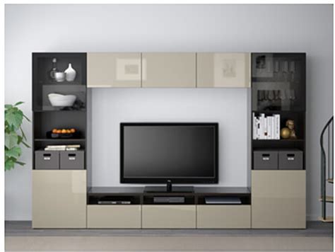 mueble BESTÅ de IKEA en negro y beige. | Salones ...