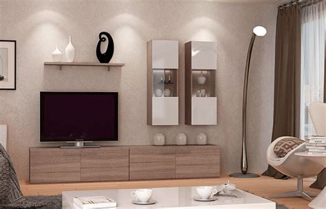 Mueble de salón color blanco y roble modelo Tango