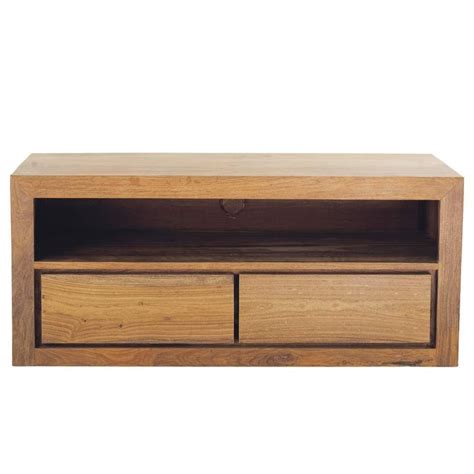 Mueble de TV con 2 cajones de madera maciza de palo rosa ...