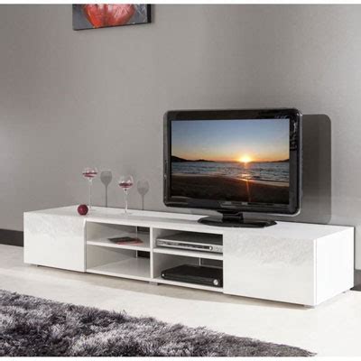 Mueble de TV de 260 cm. en color blanco brillo
