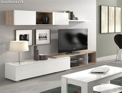 Mueble modular TV completo de salón o comedor nature haya ...