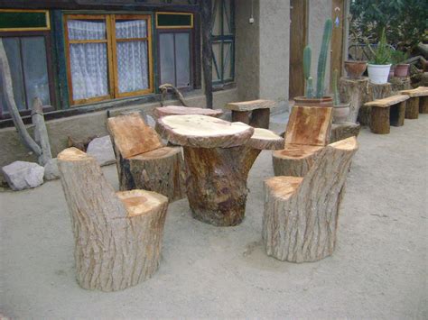 muebles rusticos de troncos | Mesa de tronco y rodajas con ...