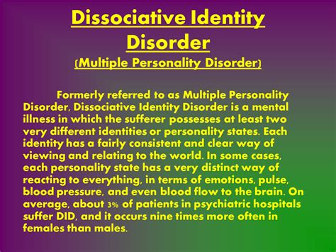 Multiple Personality Disorder | Dissociative identity ...