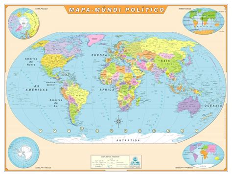 Mundi Político Quadro 1.17x0.89m | Geomapas