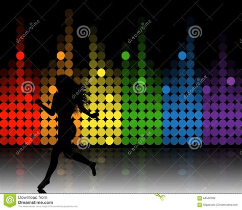 Music Equalizer And Running Girl Stock Vector   Image ...