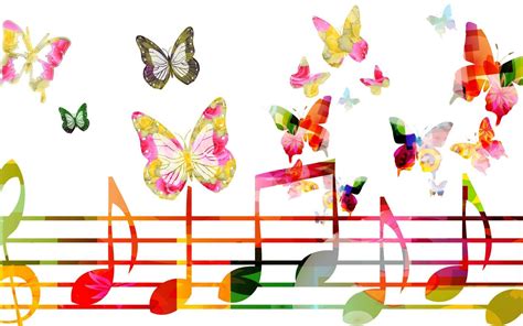 Music Notes and Butterflies Full HD Wallpaper and ...