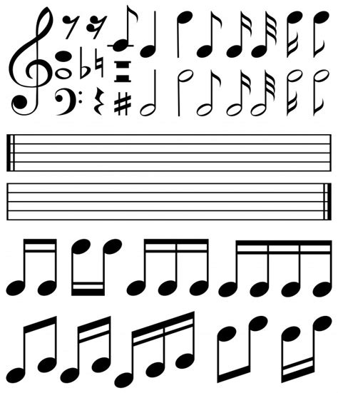 Music notes and line paper template Vector | Free Download