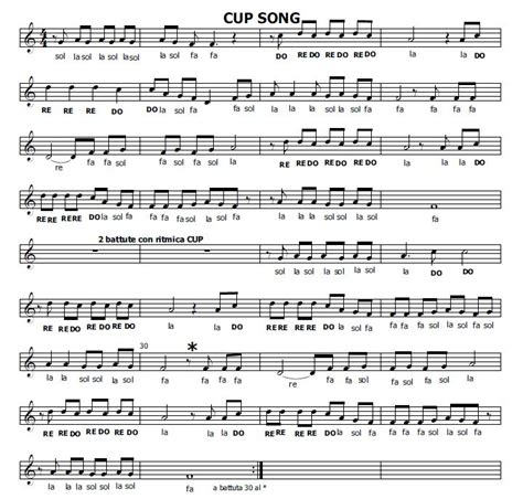 Musica e spartiti gratis per flauto dolce: Cup Song   per ...