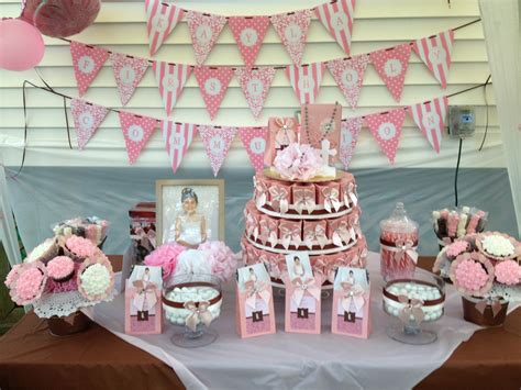 My daughter s first holy communion candy bar and cake ...
