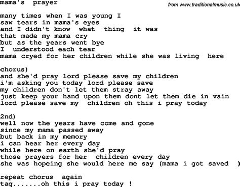 My momma s prayer lyrics