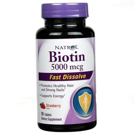Natrol Biotin, Strawberry   5000 mcg   90 Tablets ...