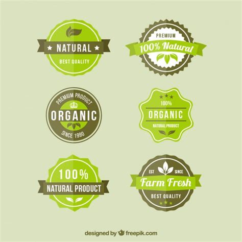 Natural product badges Vector | Free Download