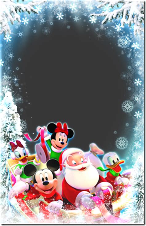 Navidad; marcos para fotos con Mickey Mouse y pato Donald