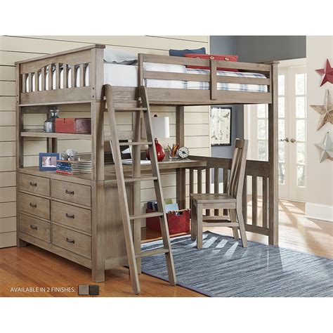 NE Kids Highlands Full Loft Bed with Desk Bedroom ...