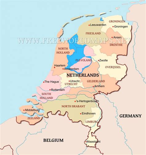 Netherland map   Netherlands on the map  Western Europe ...