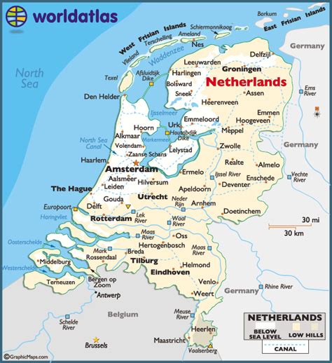 Netherlands Large Color Map