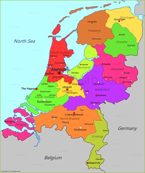 Netherlands Map | Map of Netherlands   AnnaMap.com