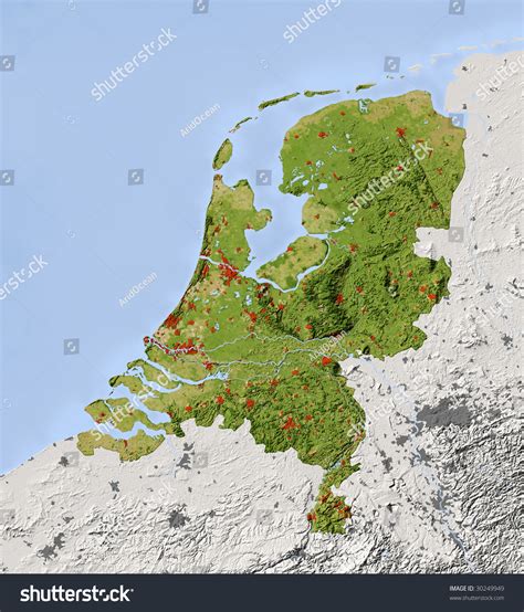 Netherlands Relief Map