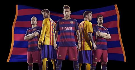 New Barcelona kit: Barca unveil HOOPED kit as 2015/16 home ...