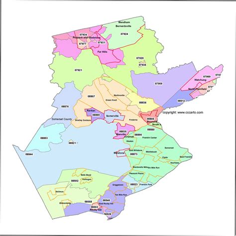 New Jersey Zip Code Map By County | Zip Code Map