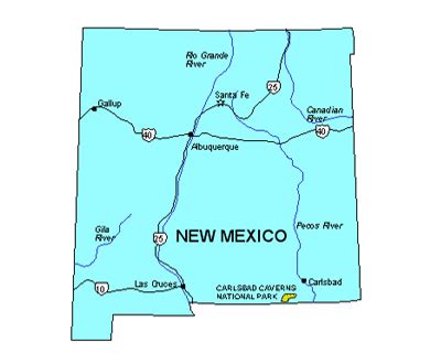 New Mexico State PowerPoint Map, Highways, Waterways ...