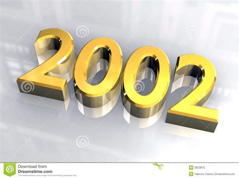 New year 2002 in gold  3D  stock illustration ...
