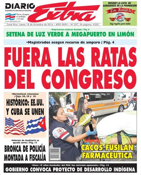 Newspaper Diario Extra  Costa Rica . Newspapers in Costa ...