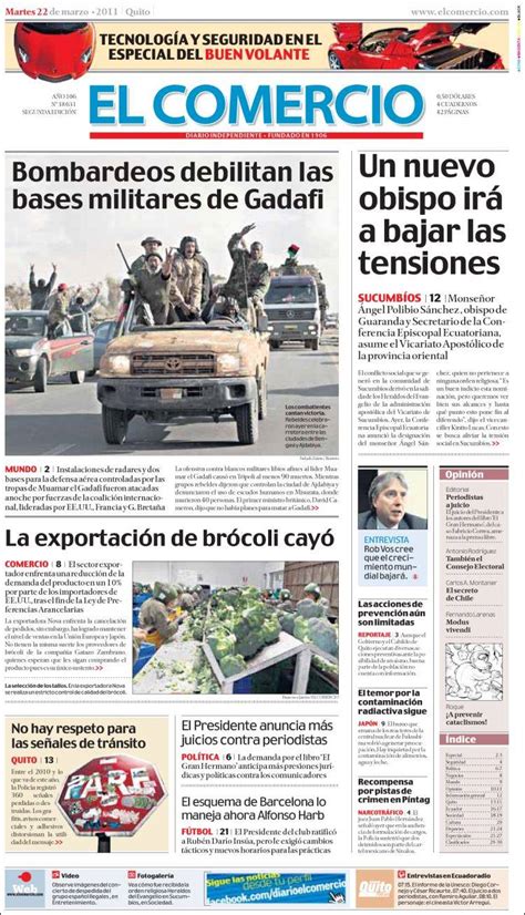 Newspaper El Comercio  Ecuador . Newspapers in Ecuador ...