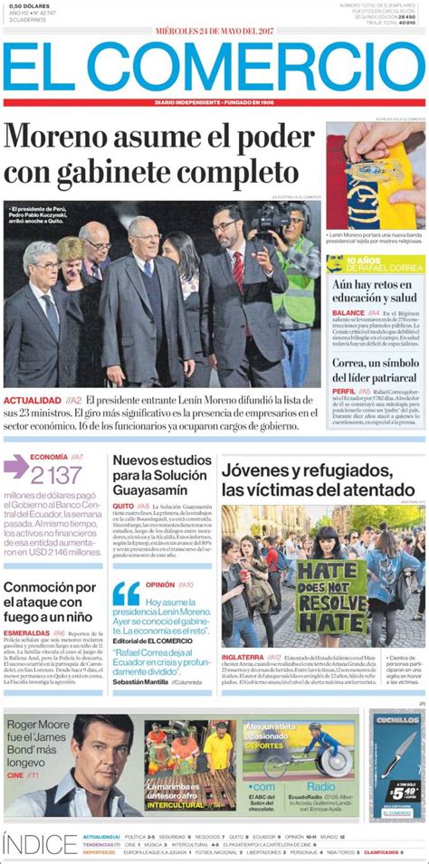 Newspaper El Comercio  Ecuador . Newspapers in Ecuador ...