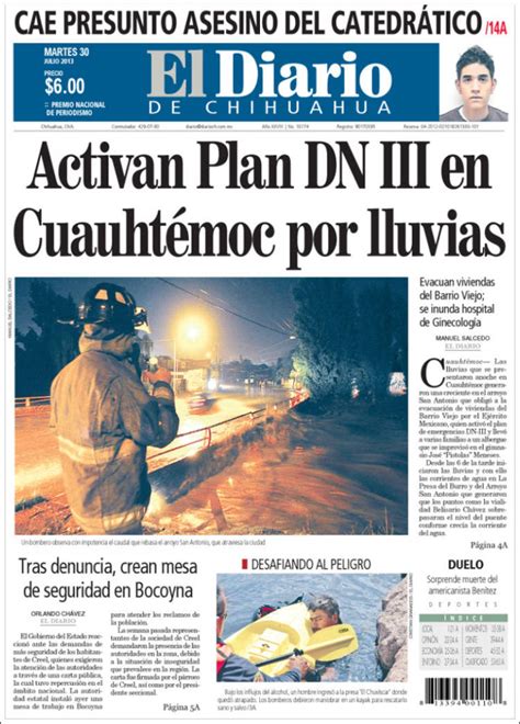 Newspaper El Diario de Chihuahua  Mexico . Newspapers in ...