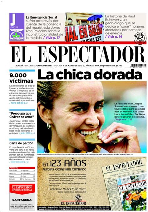 Newspaper El Espectador  Colombia . Newspapers in Colombia ...