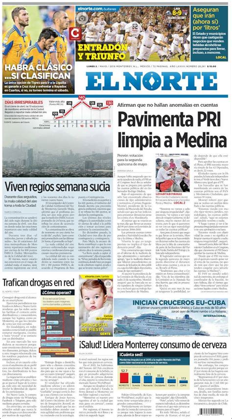 Newspaper El Norte Mexico . Newspapers in Mexico. Monday ...