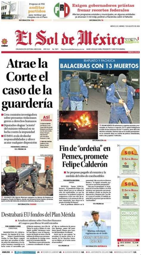 Newspaper El Sol de México  Mexico . Newspapers in Mexico ...