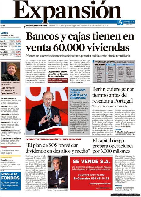 Newspaper Expansión  Spain . Front pages from newspapers ...