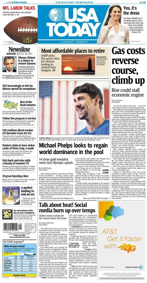 Newspaper USA Today  USA . Newspapers in USA. Friday s ...
