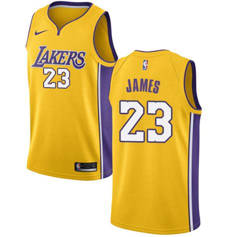 Nike Lakers #23 LeBron James Gold NBA Swingman Icon ...