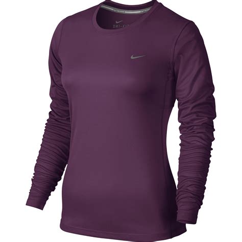 Nike Womens Miler Long Sleeve Running Top   Mulberry ...