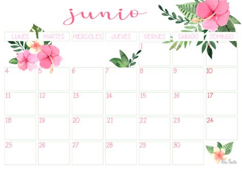 Niña Bonita: Imprimible: Calendario junio 2018