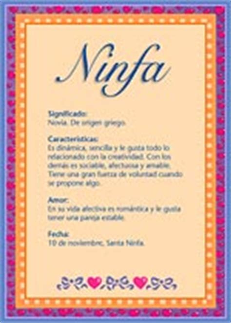 Ninfa, El significado del nombre Ninfa   TuParada.com