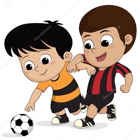 niño de dibujos animados Futbol — Archivo Imágenes ...