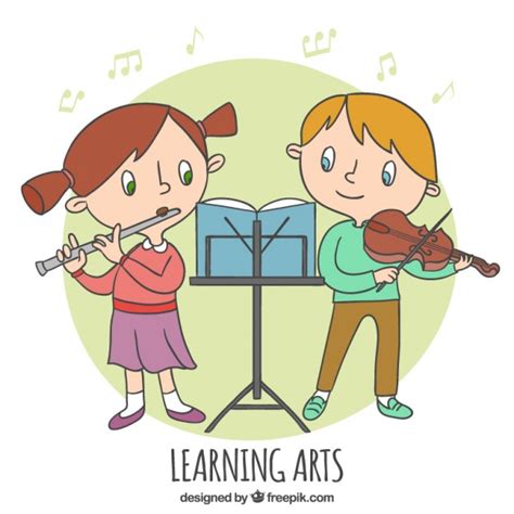 Niños aprendiendo música | Descargar Vectores gratis