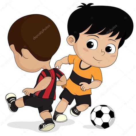 niños de fútbol de dibujos animados — Archivo Imágenes ...