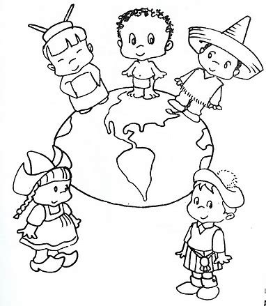 Niños del mundo   Dibujalia   Dibujos para colorear   Paz ...