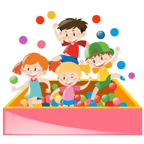 Niños jugando con pelotas | Descargar Vectores gratis